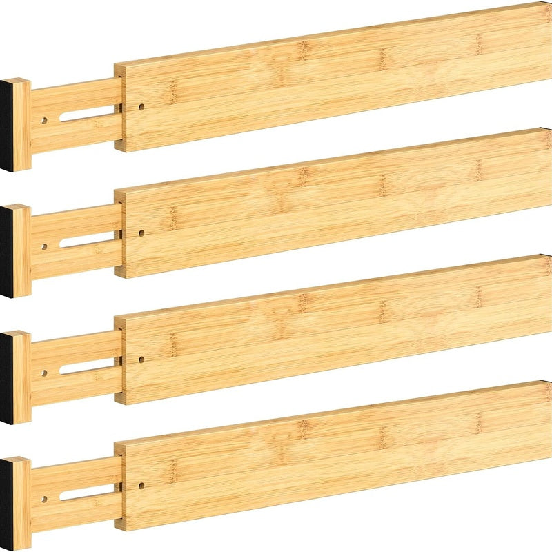 Bamboo Adjustable Drawer Divider Set