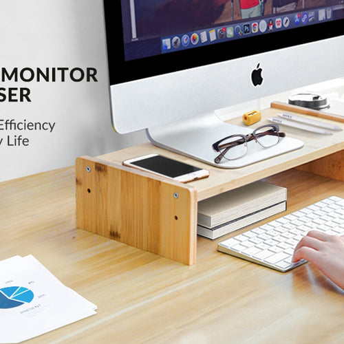 Bamboo Adjustable Height Monitor Riser