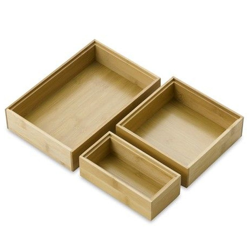 Bamboo Drawer Organiser Tray Set of Three