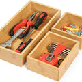 Bamboo Drawer Organiser Tray Set of Three Trade Pack of One Hundred
