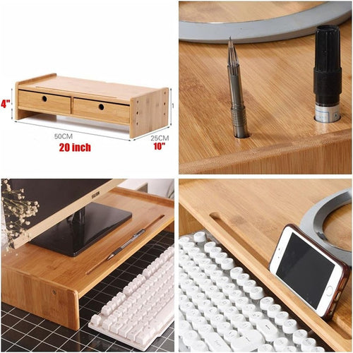 Bamboo Monitor Riser with Drawer Trade Pack of Twenty