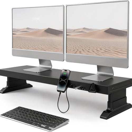 Black Steel Adjustable Height Monitor Riser Trade Pack of Fifty