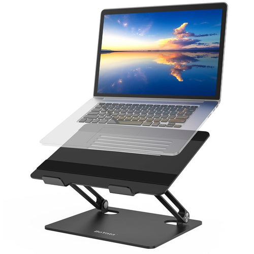 Black Steel Adjustable Laptop Stand