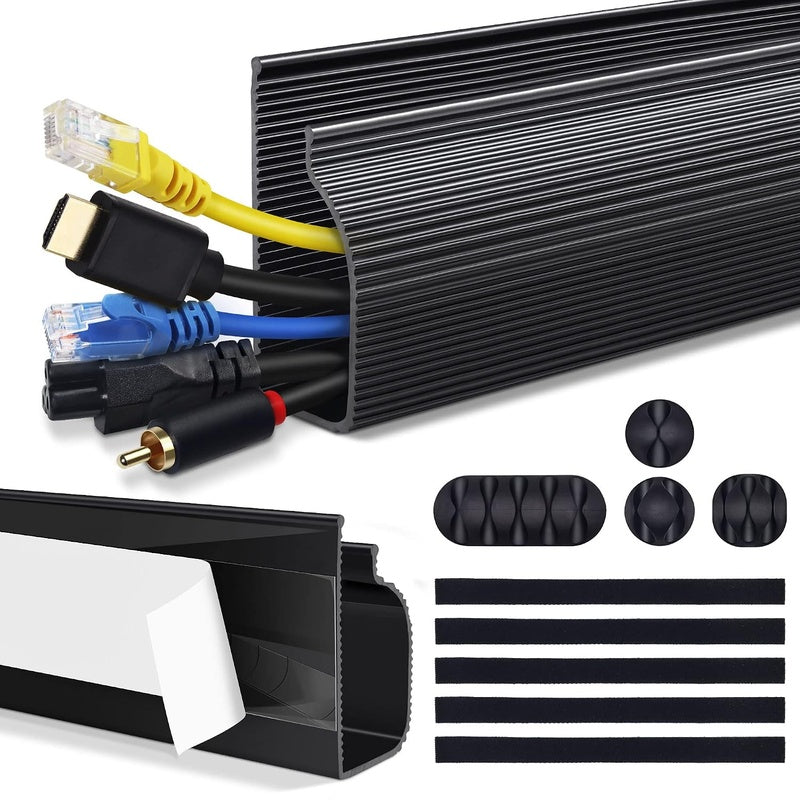 Black Steel Cable Raceway Self Adhesive