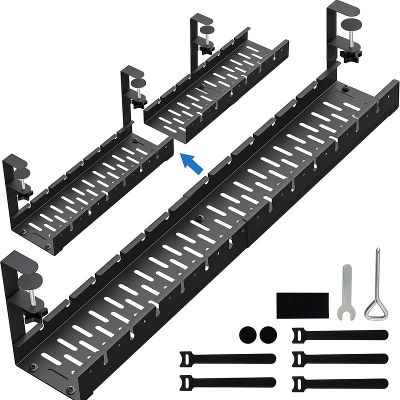 Black Steel Clamp On Cable Tray No Screws Trade Pack of Fifty