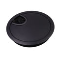 Black Steel Desk Grommet with Brush