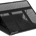 Black Steel Laptop Stand with Cooling Vents