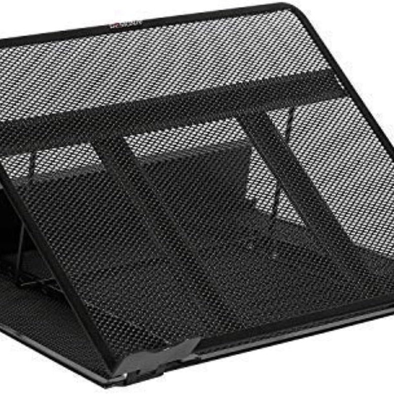 Black Steel Laptop Stand with Cooling Vents