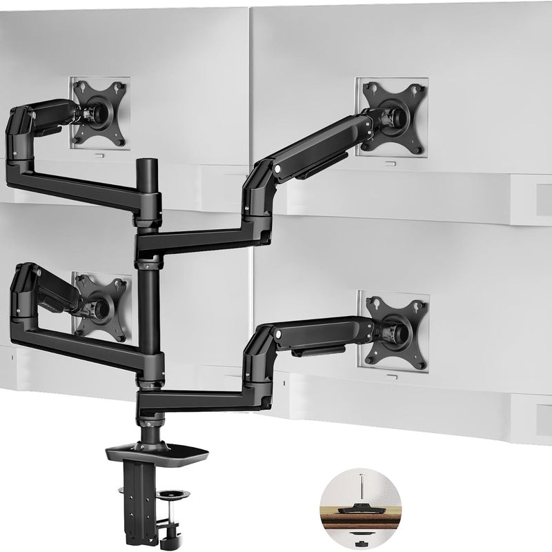 Black Steel Monitor Arm Cable Channel