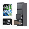 Black Steel Post and Filing Caddy