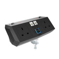 Black Steel Power Module Two Sockets and USB C