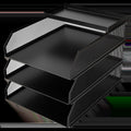 Black Steel Stacking Letter Tray Set of Three Trade Pack of Fifty