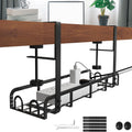 Black Steel Wide Under Desk Cable Tray