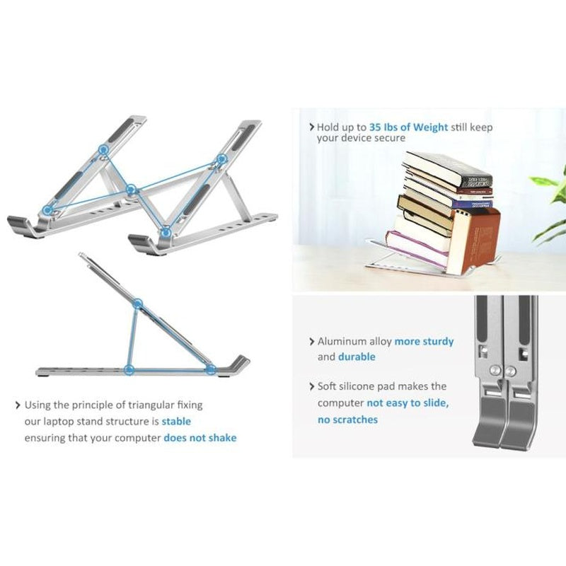 Brushed Aluminium Adjustable Laptop Stand Trade Pack of Twenty