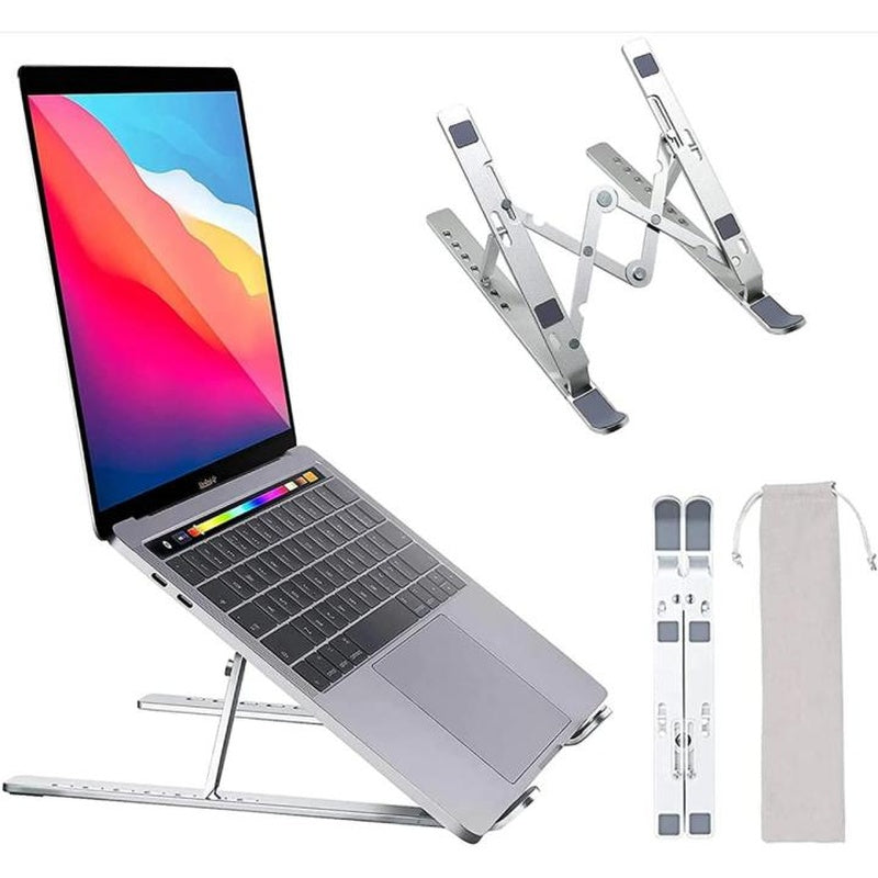Brushed Aluminium Folding Travel Laptop Stand