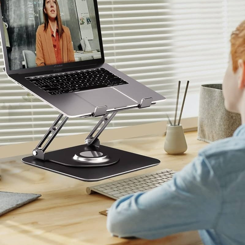 Brushed Aluminium Sit Stand Laptop Riser
