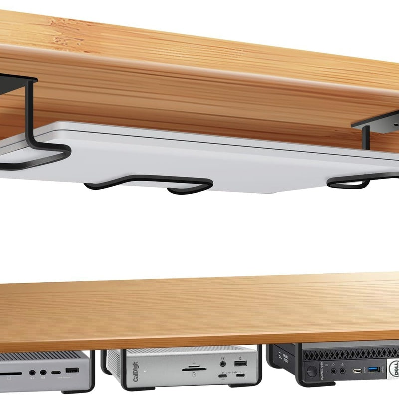 Brushed Aluminium Under Desk Laptop Holder