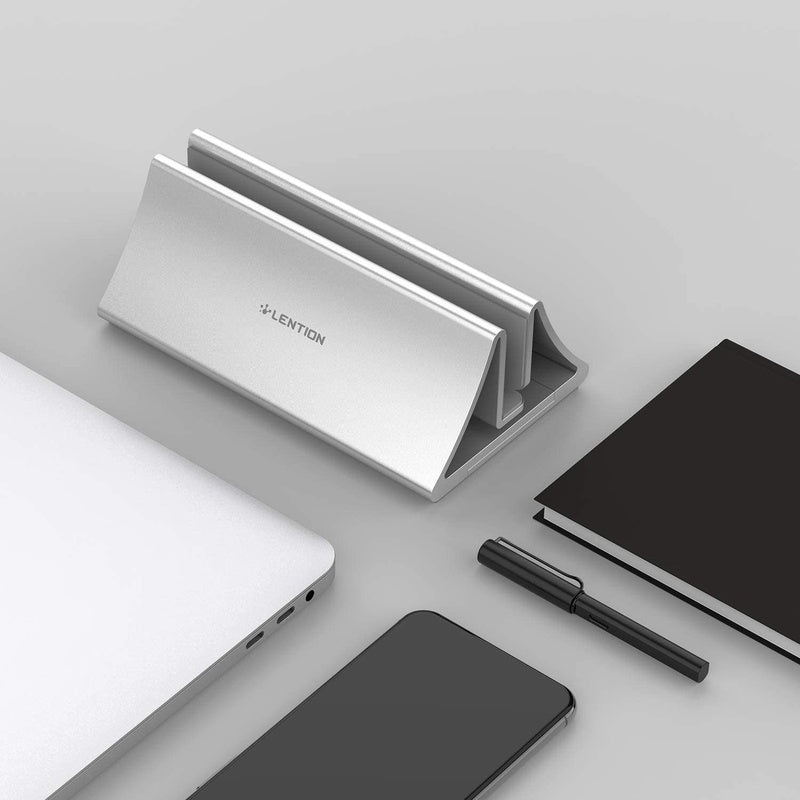 Brushed Aluminium Vertical Laptop Stand