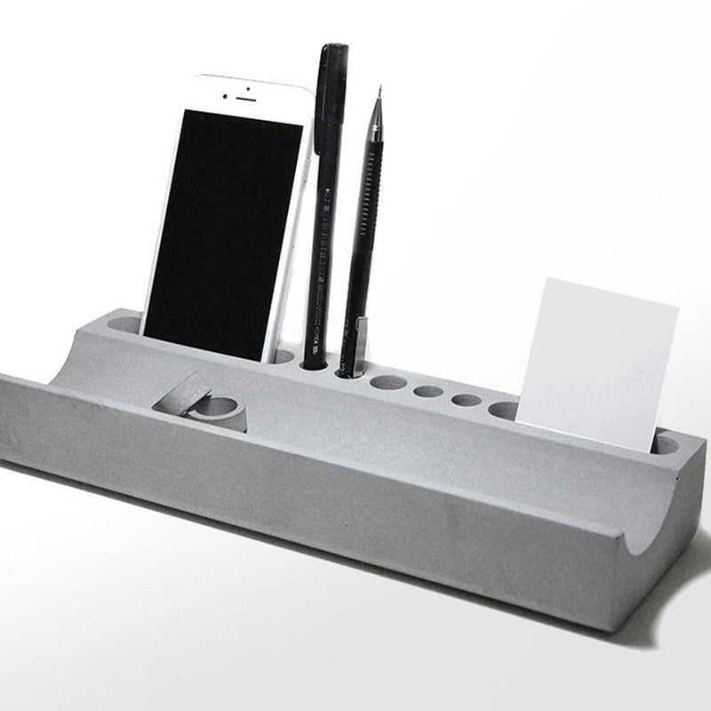 Cast Concrete Desk Caddy with Handle