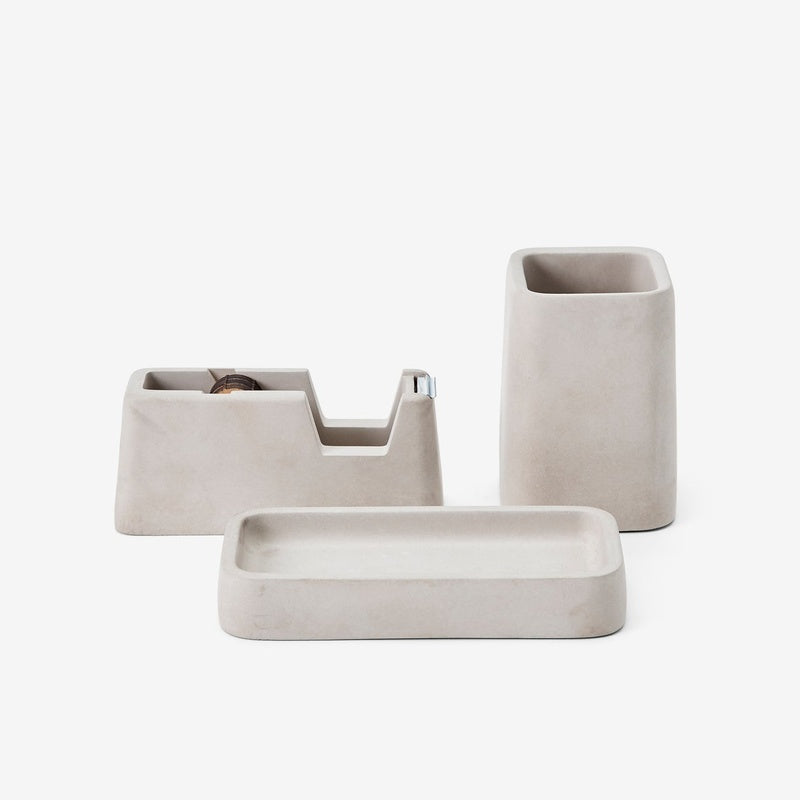Cast Concrete Desk Tidy Set of Three