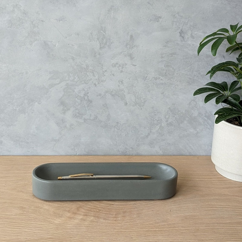 Cast Concrete Pen Tray Flat