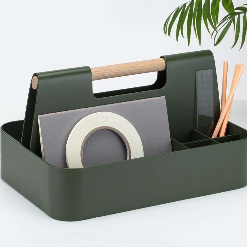 Matte Ceramic Desk Caddy with Handle