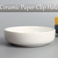 Matte Ceramic Paper Clip Dish
