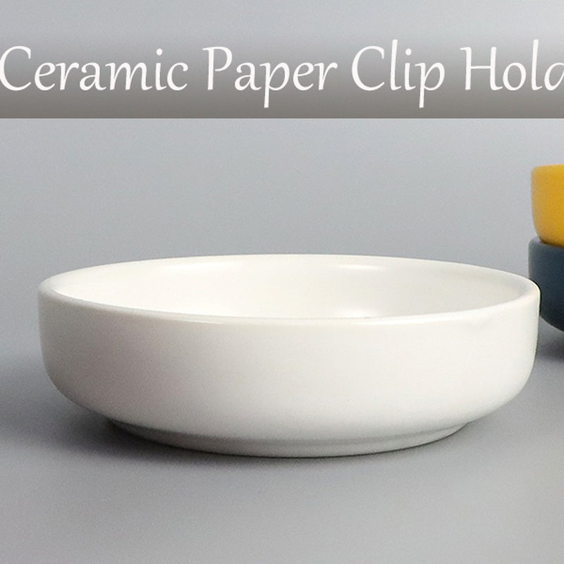 Matte Ceramic Paper Clip Dish