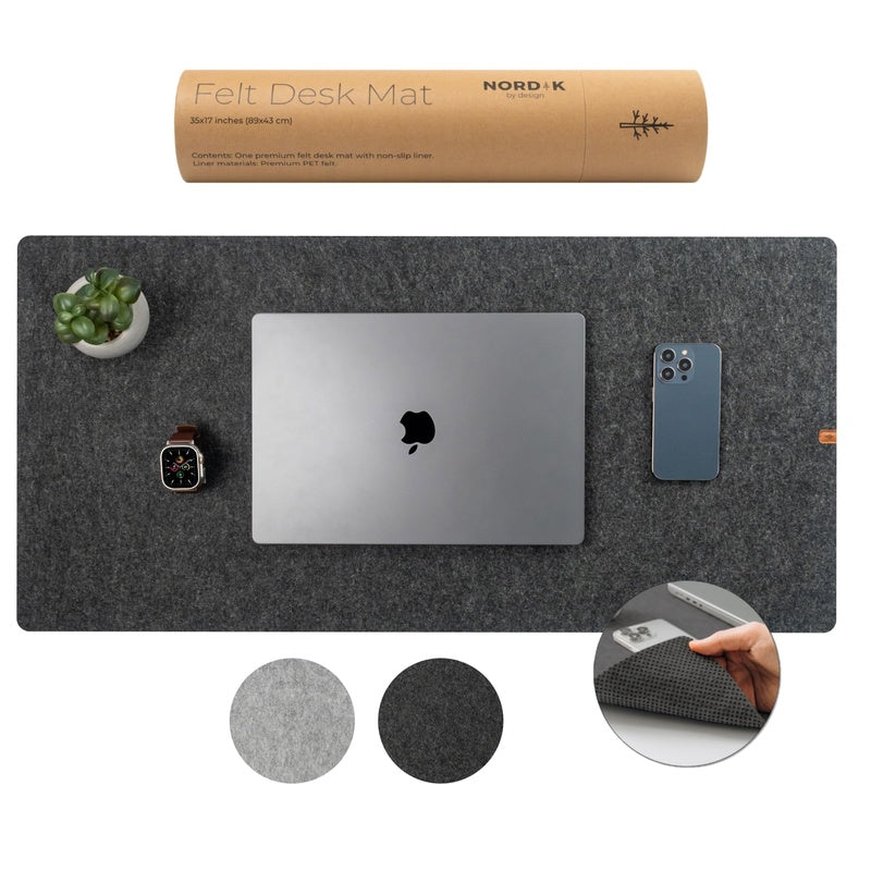 Recycled Felt Desk Mat Charcoal