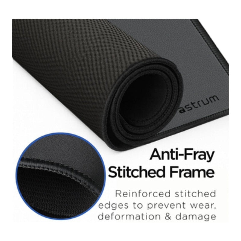 Rubber Desk Mat with Stitched Edge Charcoal