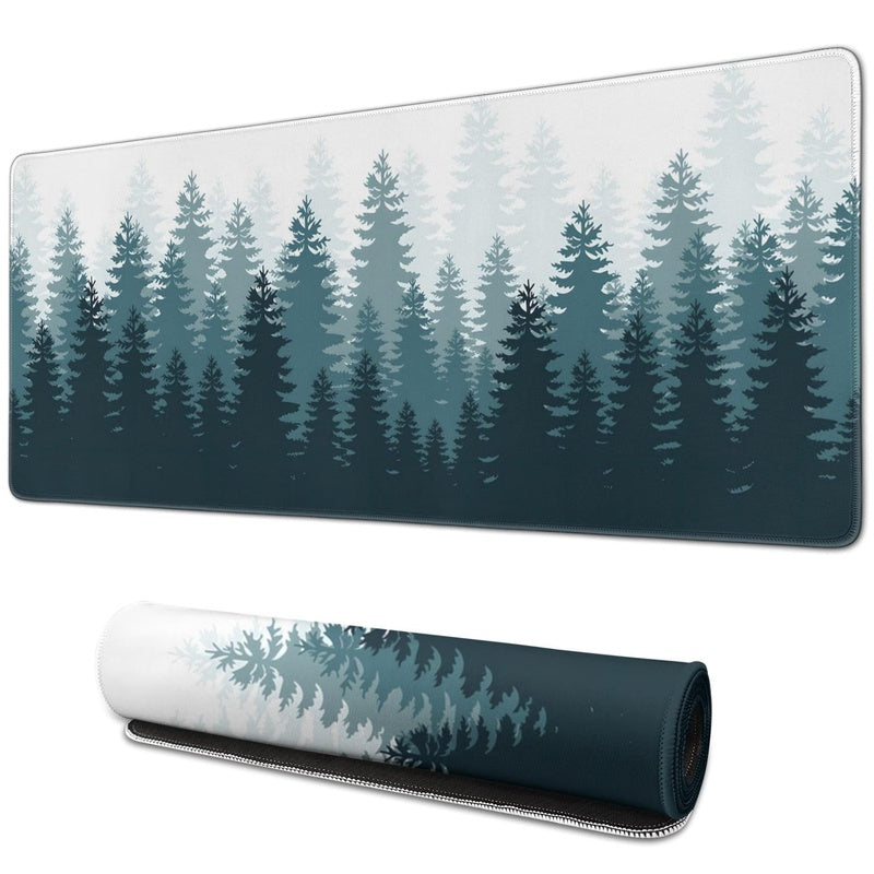 Rubber Desk Mat with Stitched Edge Forest