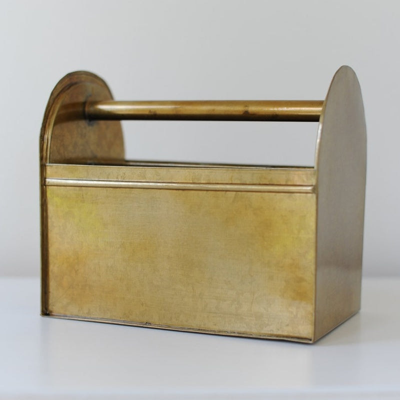 Solid Brass Desk Caddy with Handle