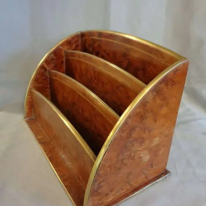 Solid Brass Two Compartment Desk Tidy