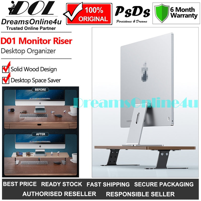 Solid Oak Adjustable Height Monitor Riser