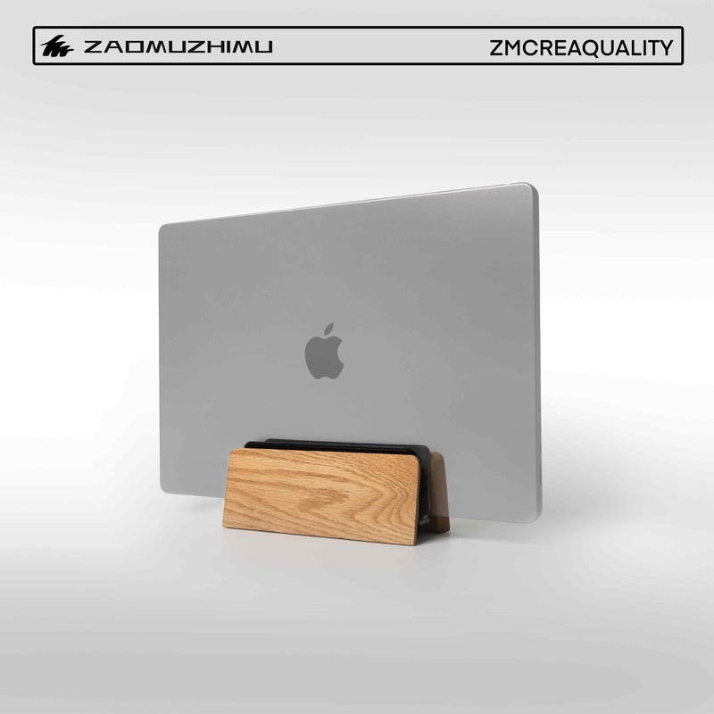 Solid Oak Adjustable Laptop Stand