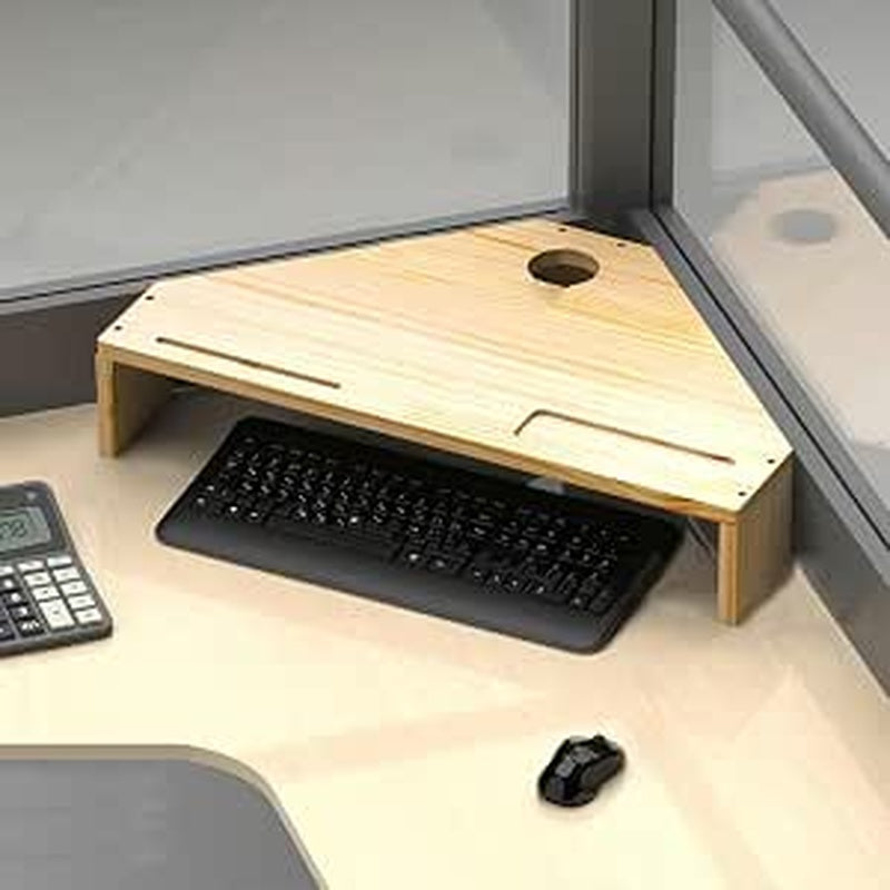 Solid Oak Corner Monitor Riser