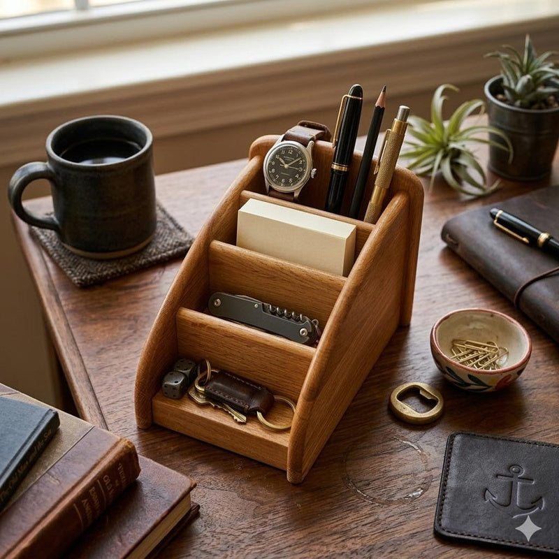 Solid Oak Desk Caddy with Handle Trade Pack of Fifty