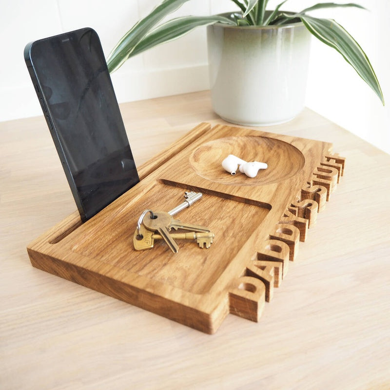 Solid Oak Desk Tidy with Phone Stand Trade Pack of Fifty