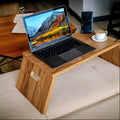 Solid Oak Folding Travel Laptop Stand