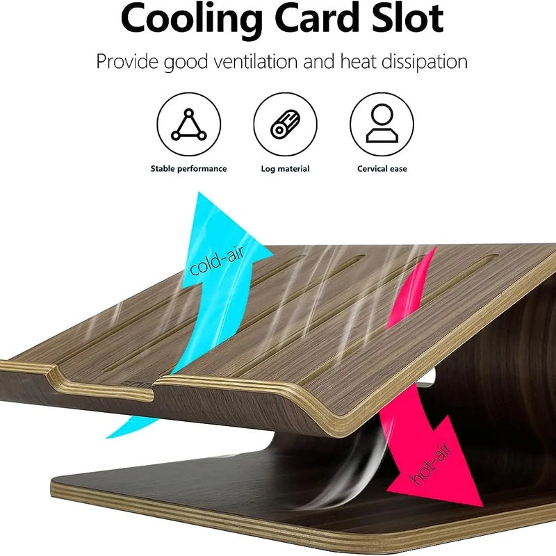 Solid Oak Laptop Stand with Cooling Vents Trade Pack of Twenty