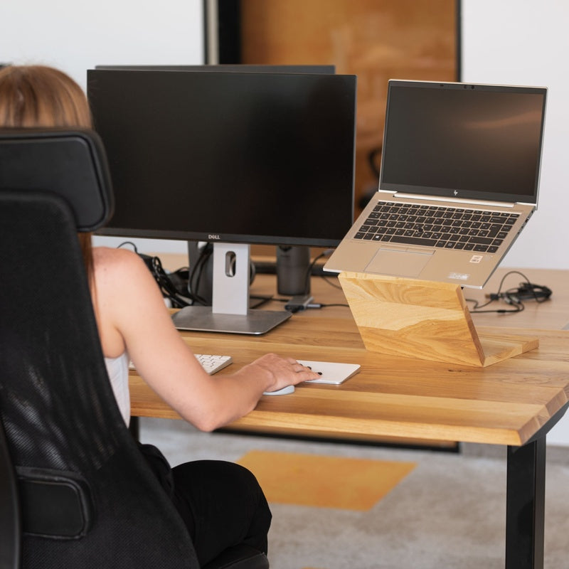 Solid Oak Sit Stand Laptop Riser Trade Pack of Twenty