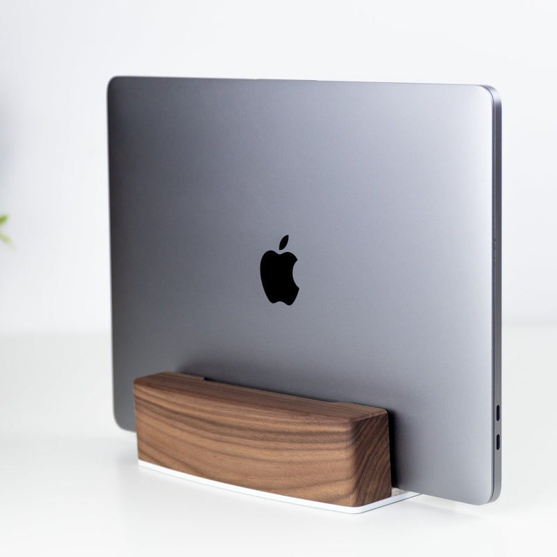 Solid Oak Vertical Laptop Stand