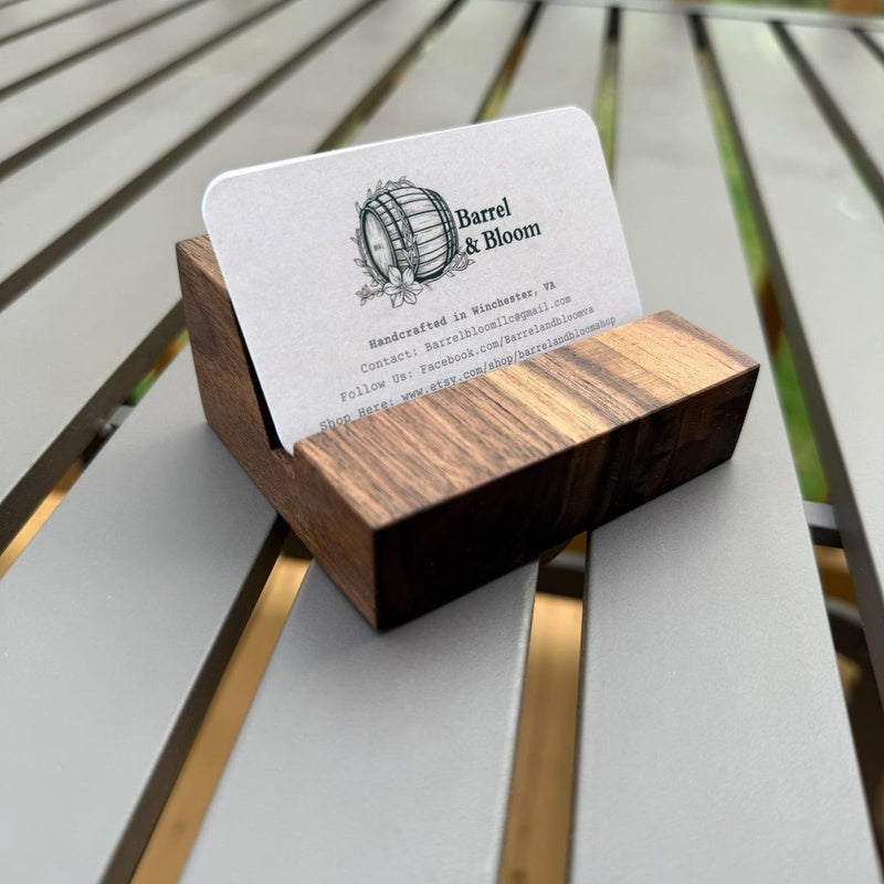 Solid Walnut Business Card Holder Trade Pack of One Hundred