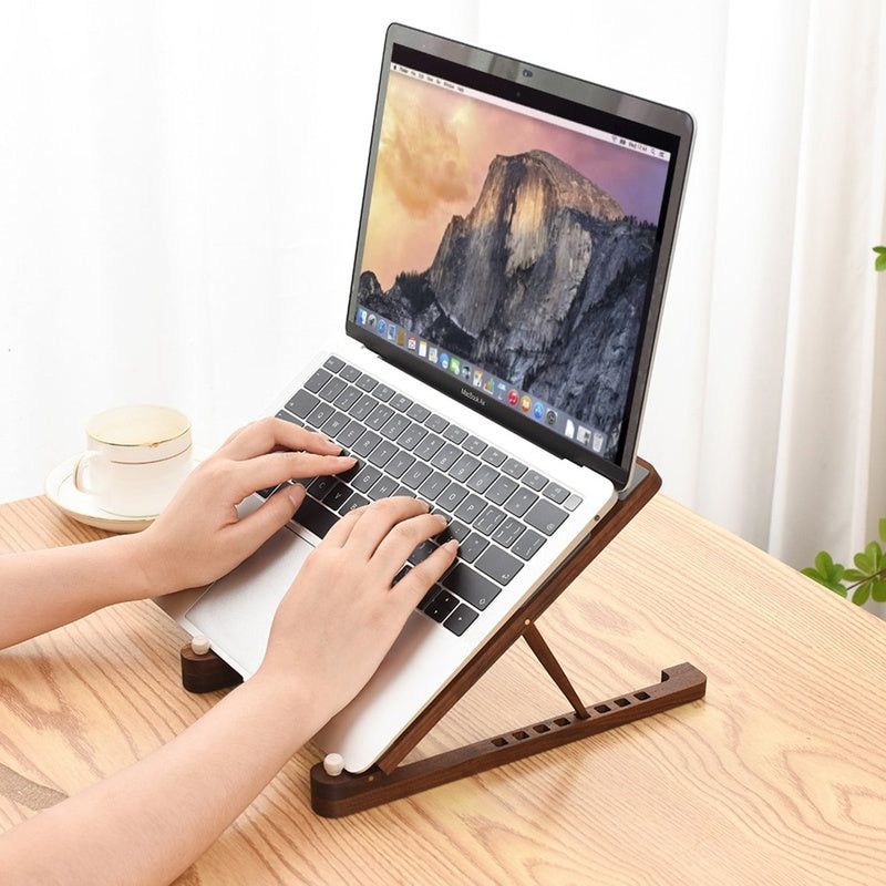 Solid Walnut Folding Travel Laptop Stand