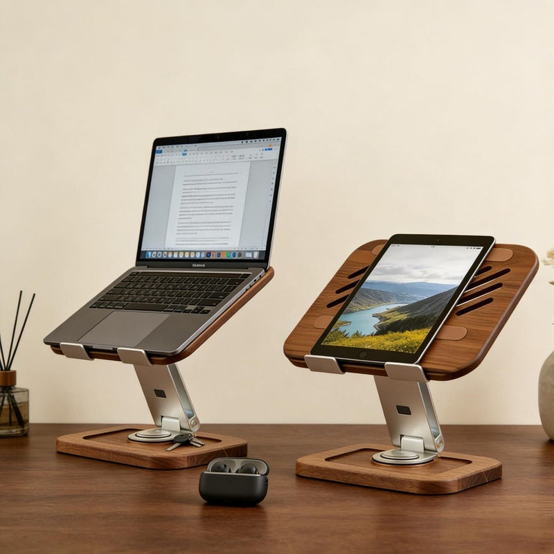 Solid Walnut Laptop Stand with Cooling Vents Trade Pack of Twenty