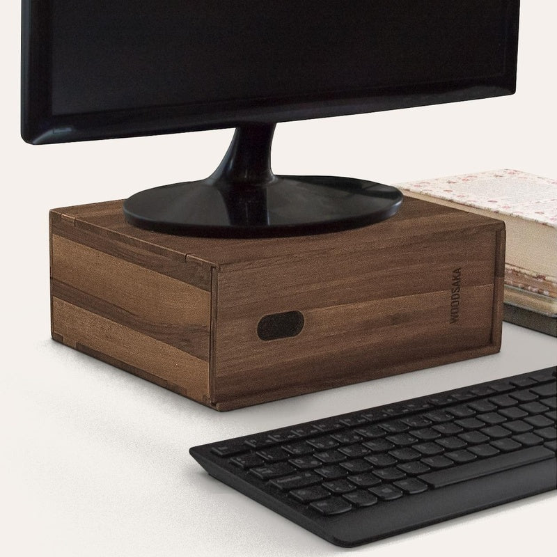 Solid Walnut Monitor Riser with Storage Cubbies Trade Pack of Twenty