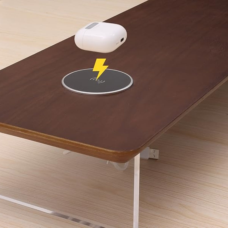 Solid Walnut Monitor Riser with Wireless Charging