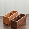 Solid Walnut Two Compartment Desk Tidy