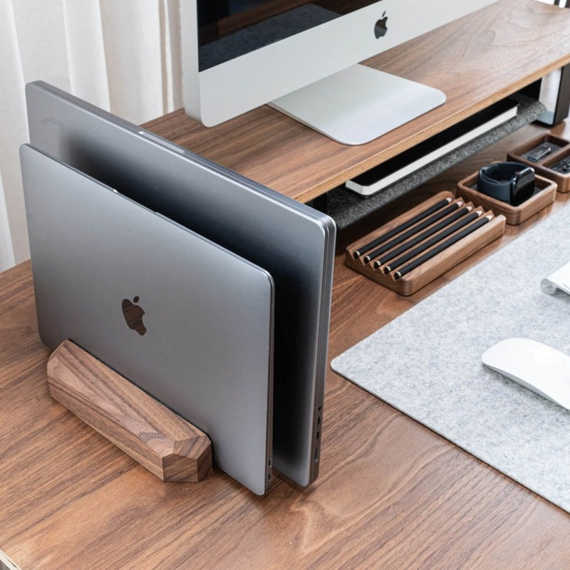 Solid Walnut Vertical Laptop Stand Trade Pack of Fifty