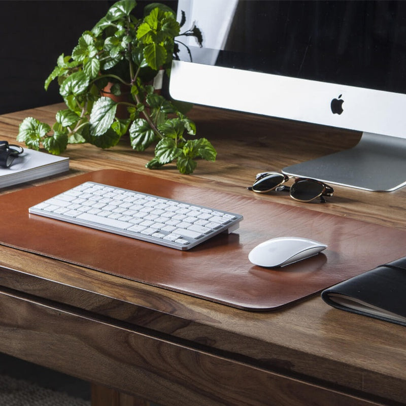 Vegan Leather Desk Mat Tan